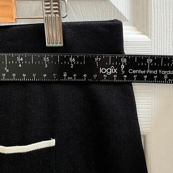 Mango New Black Knit Pocket Contrasting Hem Trim Mini Skirt Size XXL Modern - Picture 7 of 9